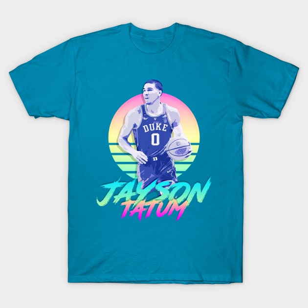 Jayson Tatum Retro Futuristic Aesthetic T-Shirt by StupidHead